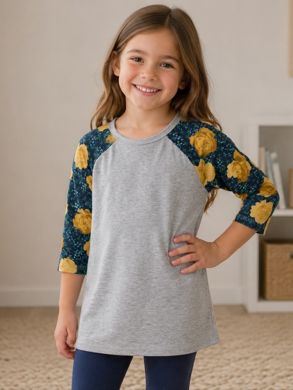 Size 8 girls lularoe quarter sleeve top